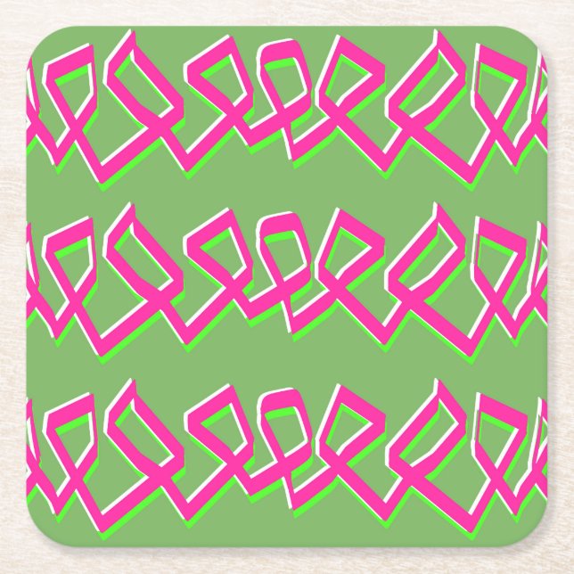 Porta-copo De Papel Quadrado Line of Squares Coaster (Frente)