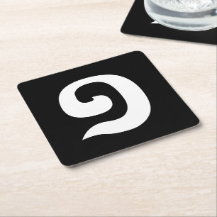 Porta-copo De Papel Quadrado Língua Khmer Cambojana Número 1 / Um / ១ (Muj)