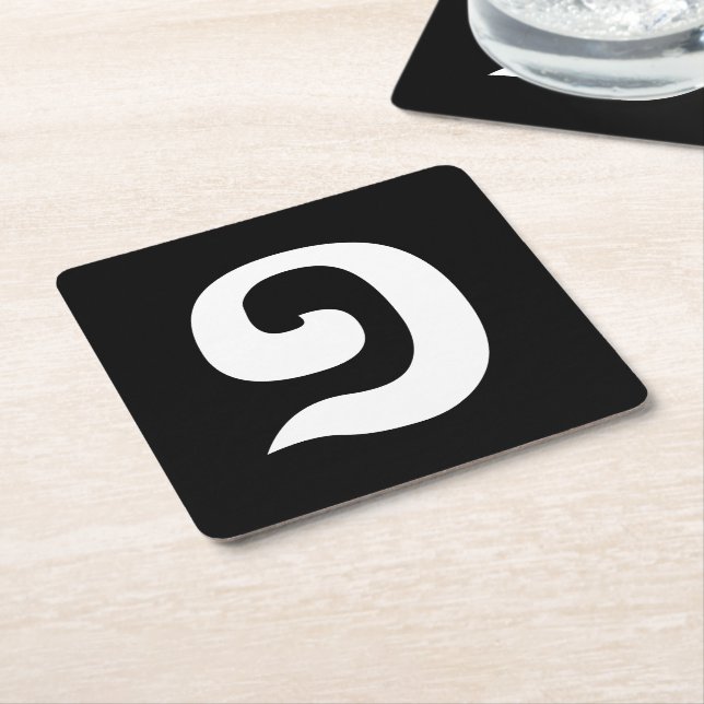 Porta-copo De Papel Quadrado Língua Khmer Cambojana Número 1 / Um / ១ (Muj) (Inclinado)