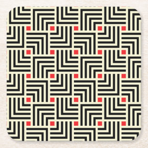 Porta-copo De Papel Quadrado Linhas geométricas teste padrão