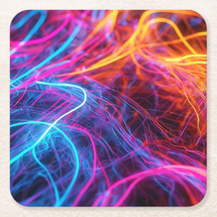 Porta-copo De Papel Quadrado Linhas Neon