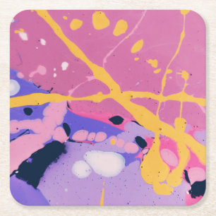 Porta-copo De Papel Quadrado Líquido Molten Bonito e Colorido