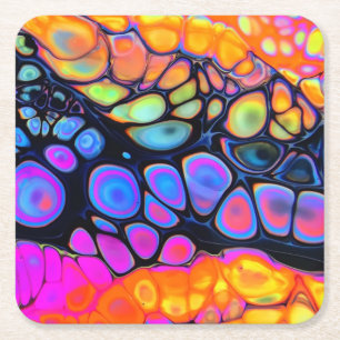 Porta-copo De Papel Quadrado Líquido Molten Bonito e Colorido