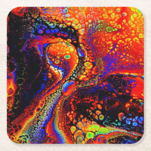 Porta-copo De Papel Quadrado Líquido Molten Bonito e Colorido