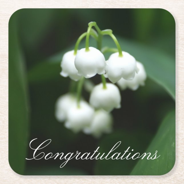 Porta-copo De Papel Quadrado Lírios brancos (Frente)