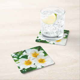 Porta-copo De Papel Quadrado Lírios brancos - Símbolo do amor