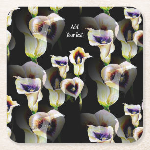 Porta-copo De Papel Quadrado Lírios Calla de Arum de Sublime Watercolor