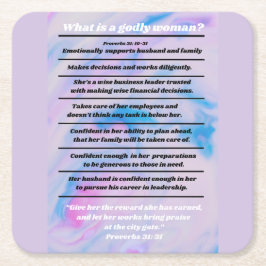 Porta-copo De Papel Quadrado Lista De Mães Malditas Dos Provérbios 31