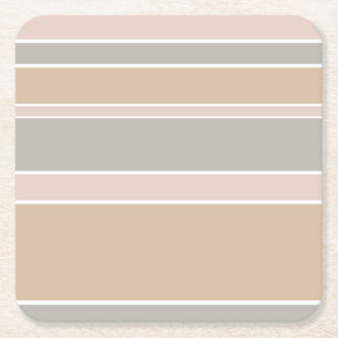 Porta-copo De Papel Quadrado Listras beges