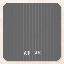 Porta-copo De Papel Quadrado Listras de cinza personalizadas