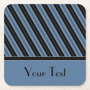 Porta-copo De Papel Quadrado Listras diagonais de pinstripes personalizar texto
