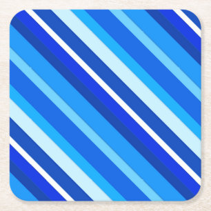 Porta-copo De Papel Quadrado Listras doces em camadas - cobalto e azul pálido