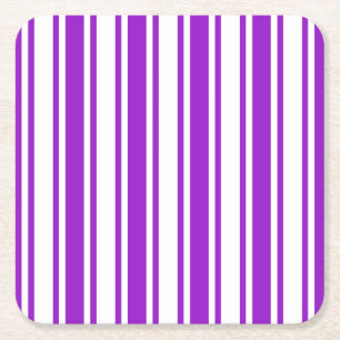 Porta-copo De Papel Quadrado Listras dos doces do roxo real e do branco