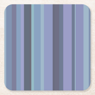 Porta-copo De Papel Quadrado Listras horizontais de cinza azul