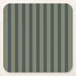 Porta-copo De Papel Quadrado Listras Modernas de Marca Verde Oliva