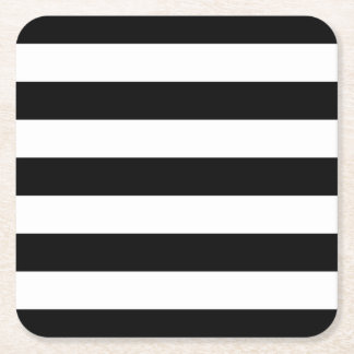 Porta-copo De Papel Quadrado Listras preto e branco do estilo moderno