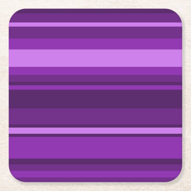 Porta-copo De Papel Quadrado Listras roxas (Frente)