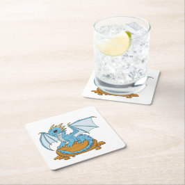 Porta-copo De Papel Quadrado Little Blue Dragon
