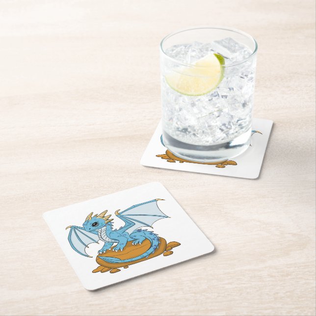Porta-copo De Papel Quadrado Little Blue Dragon (Insitu)