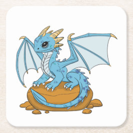 Porta-copo De Papel Quadrado Little Blue Dragon