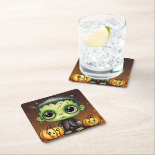 Porta-copo De Papel Quadrado Little Halloween Frankenstein