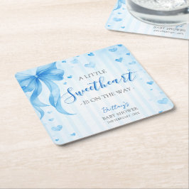 Porta-copo De Papel Quadrado Little Sweetheart Valentines Baby Shower 