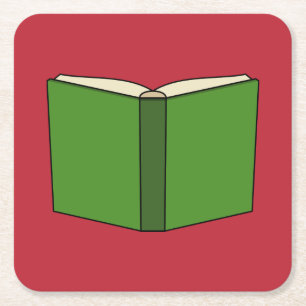Porta-copo De Papel Quadrado Livro Verde da Cartoon