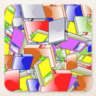 Porta-copo De Papel Quadrado Livros e Mais Livros