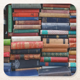 Porta-copo De Papel Quadrado Livros Lidos Adoram Livros Antigos