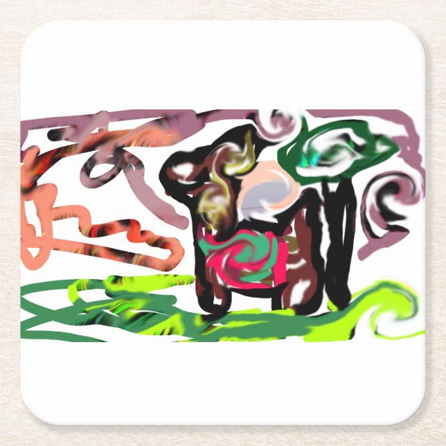 Porta-copo De Papel Quadrado Llama Lazy (Frente)