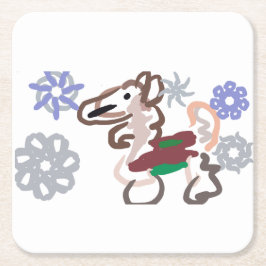 Porta-copo De Papel Quadrado Llama winter fun