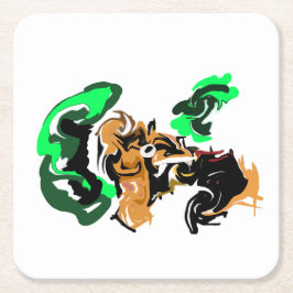 Porta-copo De Papel Quadrado Lobo  alegria  de  inverno