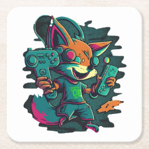 Porta-copo De Papel Quadrado Lobos jogam jogos