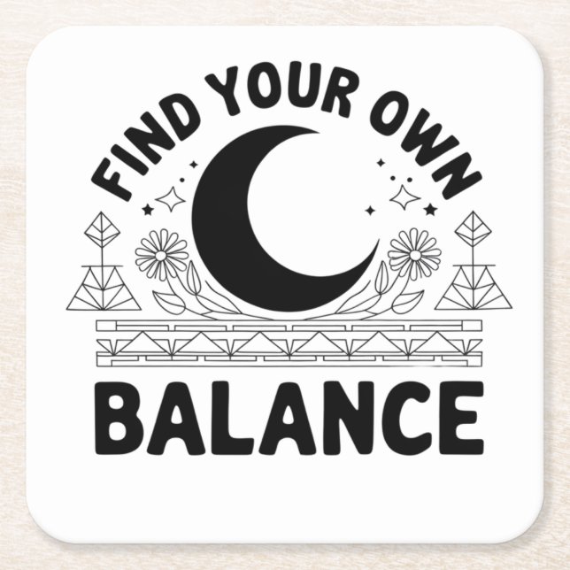 Porta-copo De Papel Quadrado Localizar seu próprio saldo (Frente)