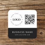 Porta-copo De Papel Quadrado Logotipo comercial personalizado QR Code & Text Pr<br><div class="desc">Promova sua empresa com esta porta copos moderna,  com logotipo personalizado,  código QR e texto. Adicione facilmente seus detalhes clicando na opção "personalizar".</div>