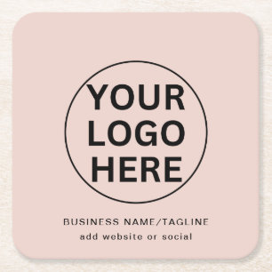 Porta-copo De Papel Quadrado Logotipo de empresa personalizado e texto l cor-de