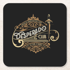 Porta-copo De Papel Quadrado Logotipo do Clube Desperado Dungeon Crawler World: