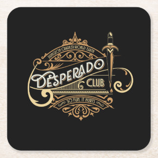 Porta-copo De Papel Quadrado Logotipo do Clube Desperado Dungeon Crawler World: