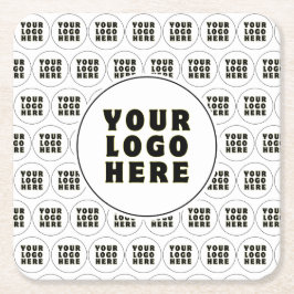 Porta-copo De Papel Quadrado Logotipo e texto personalizados minimalistas simpl