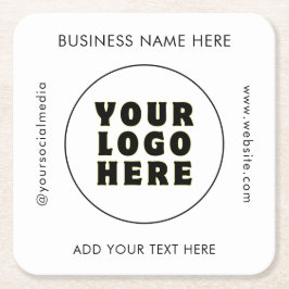 Porta-copo De Papel Quadrado Logotipo e texto personalizados minimalistas simpl