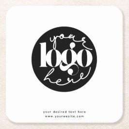 Porta-copo De Papel Quadrado Logotipo personalizado profissional minimalista