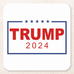 Porta-copo De Papel Quadrado Logotipo Retângulo Clássico Trump 2020