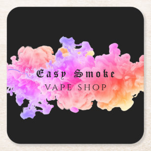 Porta-copo De Papel Quadrado Loja de Cigarro Eletrônico Black Smoke