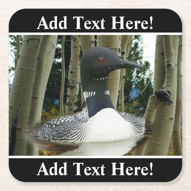 Porta-copo De Papel Quadrado Loon Wilderness (Frente)