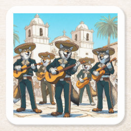 Porta-copo De Papel Quadrado Los Coyotes Mariachi 