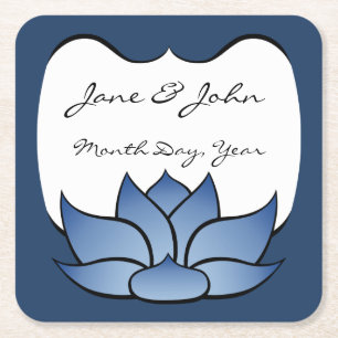 Porta-copo De Papel Quadrado Lotus requintado na Porta copos de papel azul