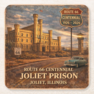 Porta-copo De Papel Quadrado Louça de bar da prisão de Joliet Route 66