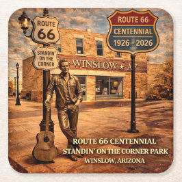 Porta-copo De Papel Quadrado Louças de bar de canto icônico de Winslow Arizona