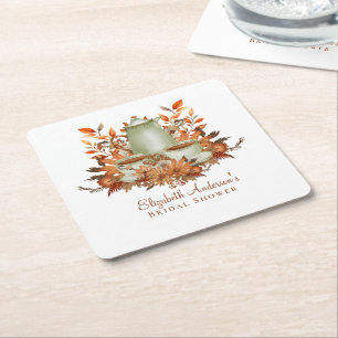 Porta-copo De Papel Quadrado Louças para Jantar Festa do Chá Boho Terracota Sag