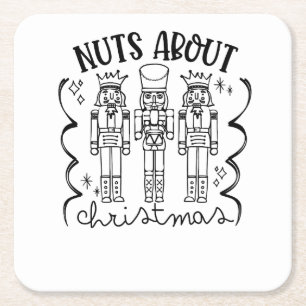 Porta-copo De Papel Quadrado Loucos sobre o Natal Engraçado Nutcracker de Natal